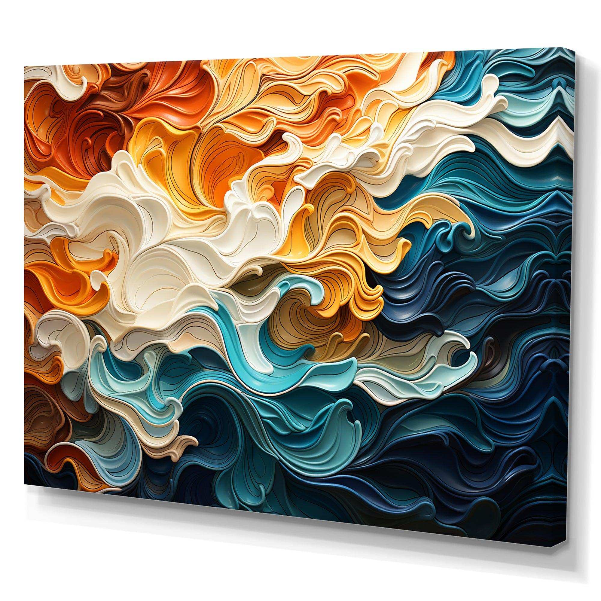 Multicolor Op Art Dynamic Flow I - Abstract Canvas Wall Art