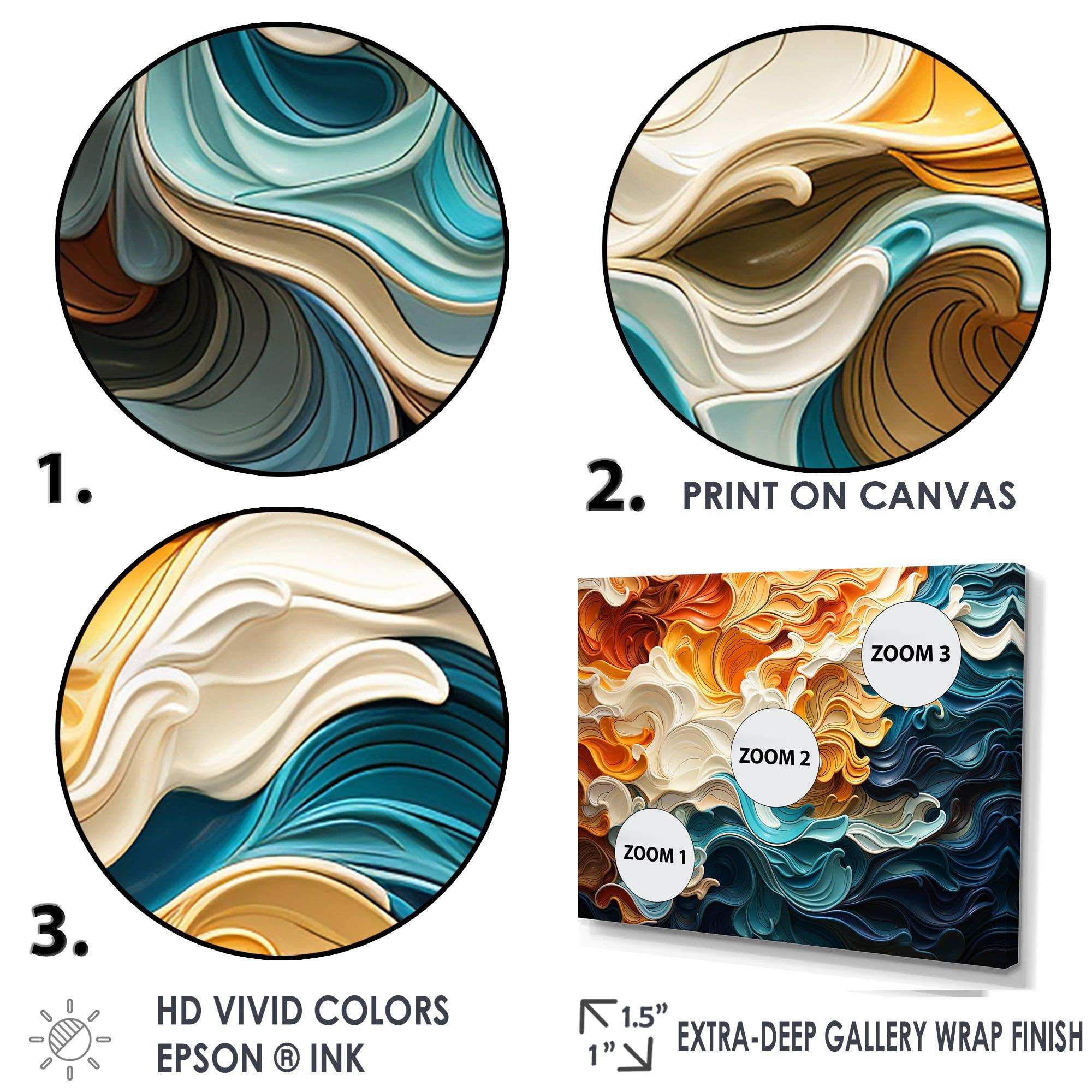 Multicolor Op Art Dynamic Flow I - Abstract Canvas Wall Art