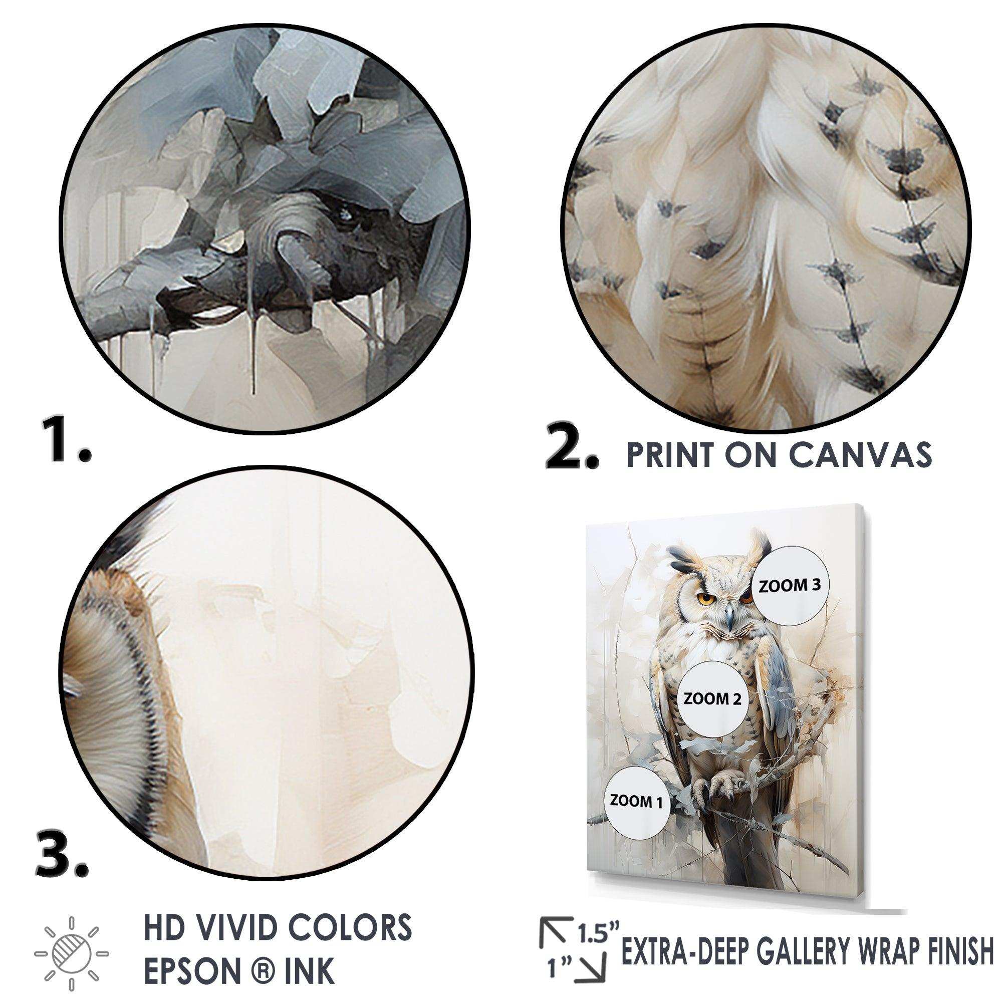 Wise And Watchful Majestic Owl I - Animals Canvas Wall Art