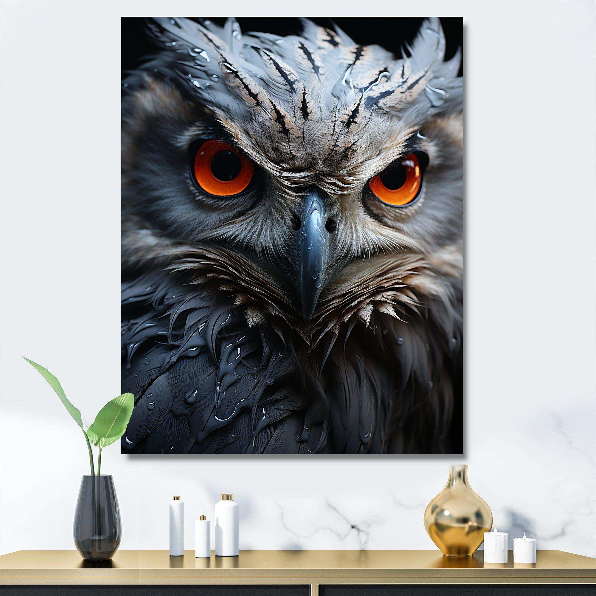Owls Eyes Of Wisdom III - Animals Canvas Wall Art