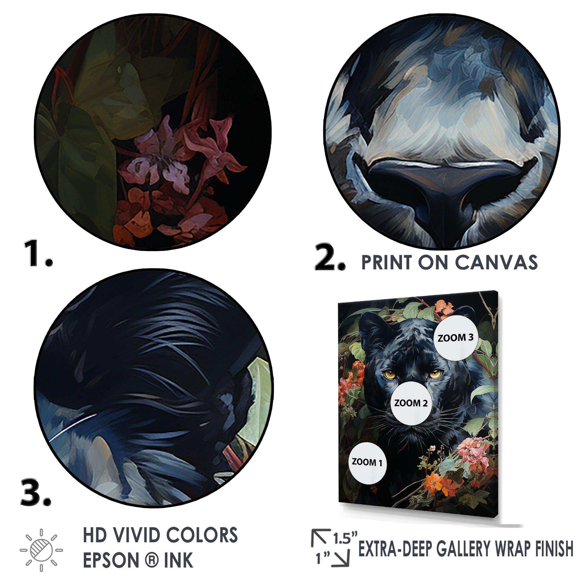 Enchanted Panther Jungle Realm - Animals Canvas Wall Art