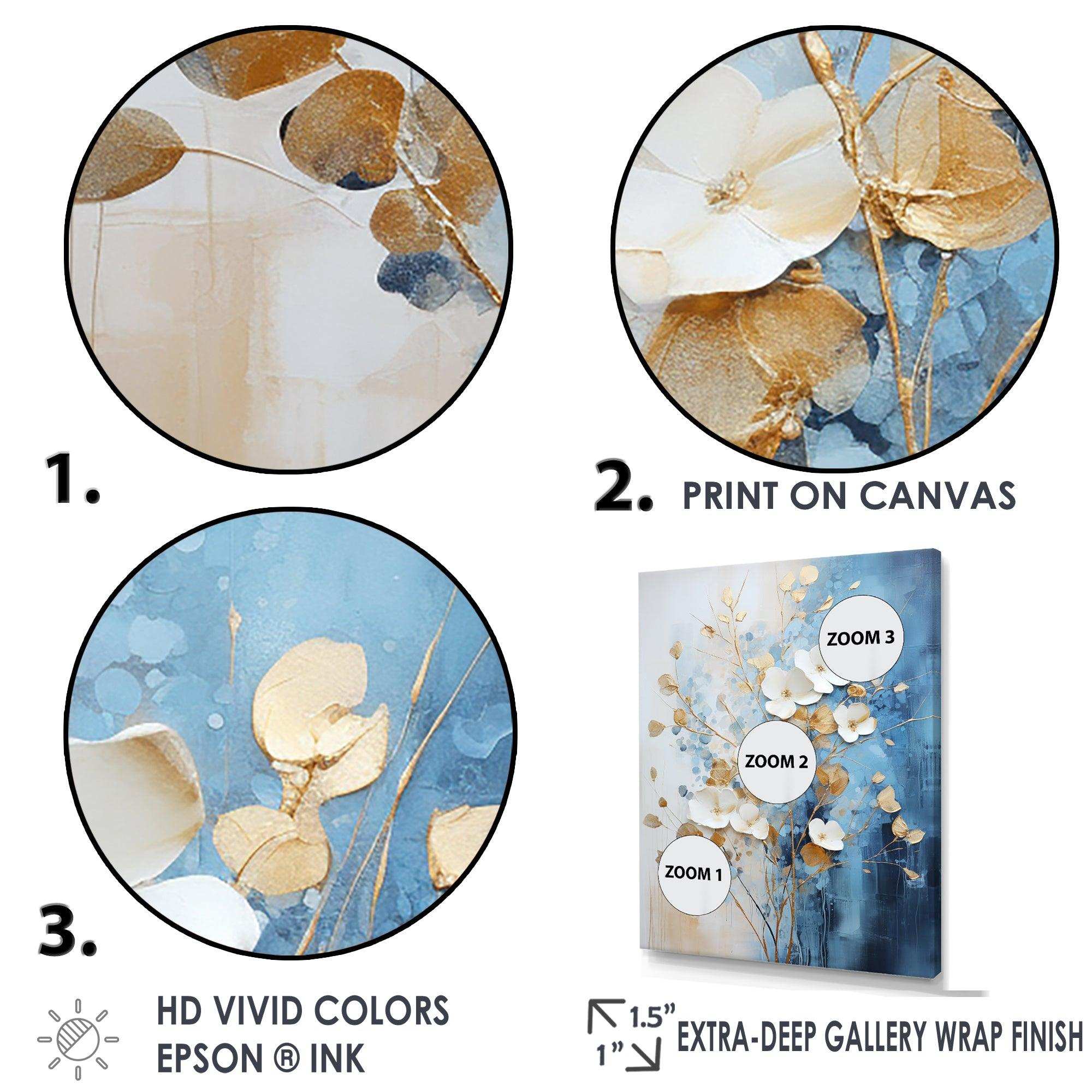 Beige And Gold Flourishing Flora Wonders III - Floral Canvas Wall Art