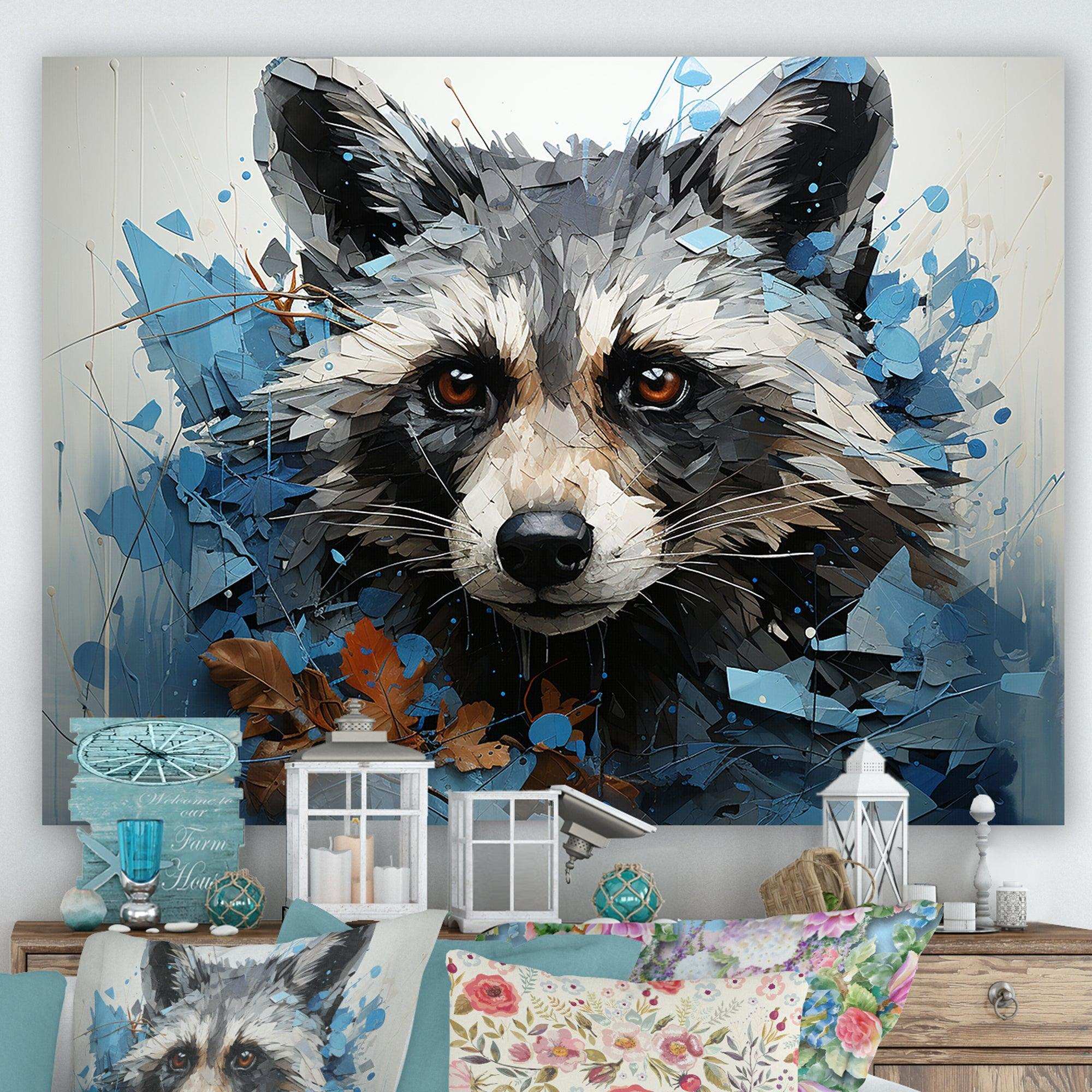Mischief Raccoon Portrait I - Animals Canvas Wall Art