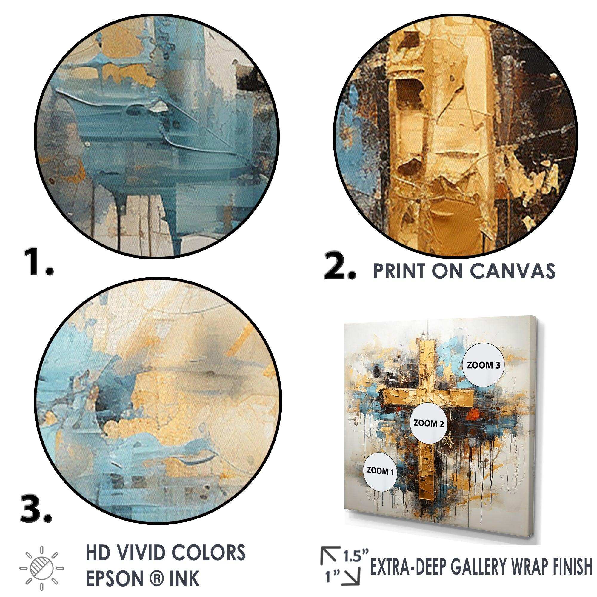 Divine Love Religious Cross III - Spiritual Canvas Wall Art