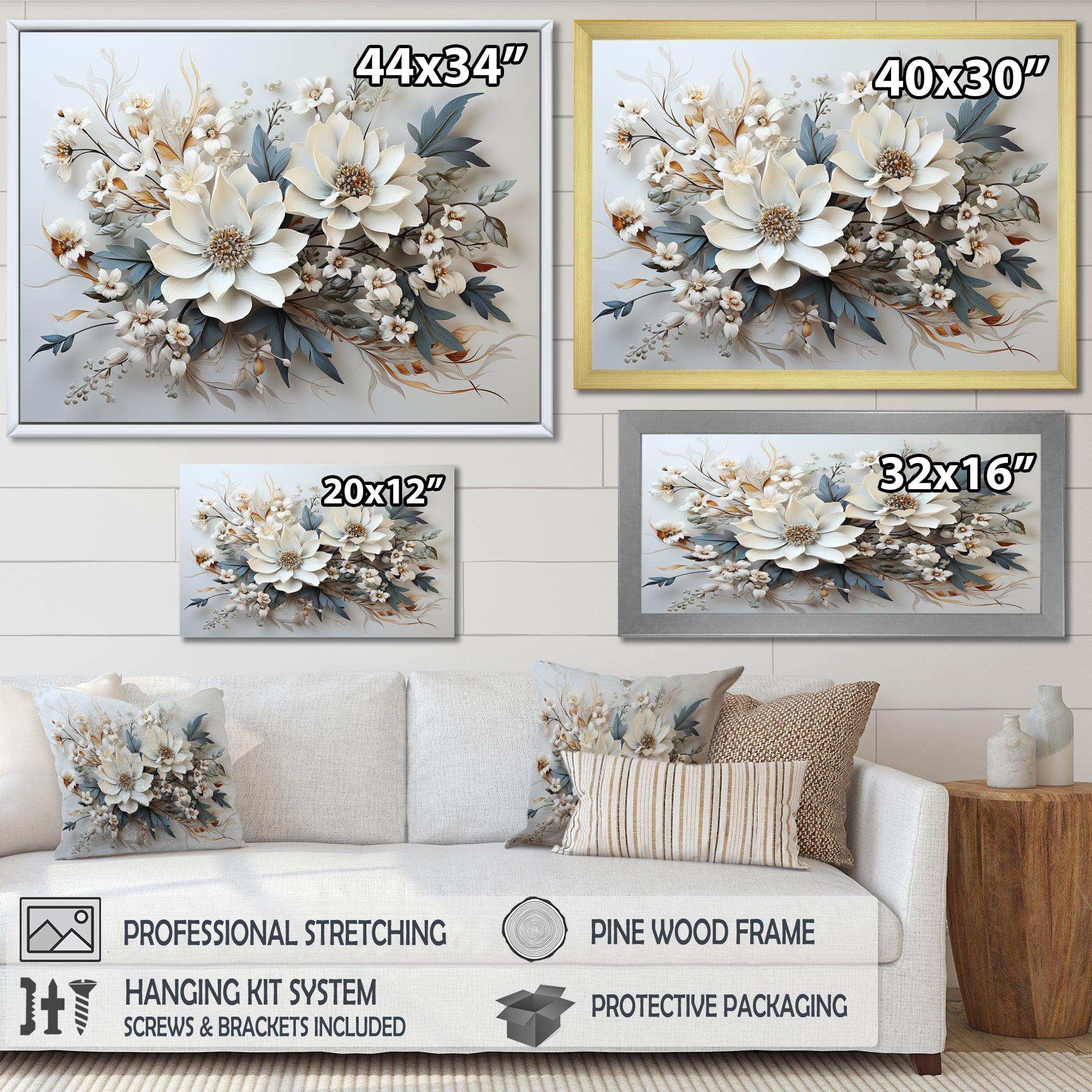 Seasonal Flowers Charm In Winter I - Floral Canvas Wall Art