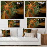 Symmetrical Orange Digital Fractal Flower