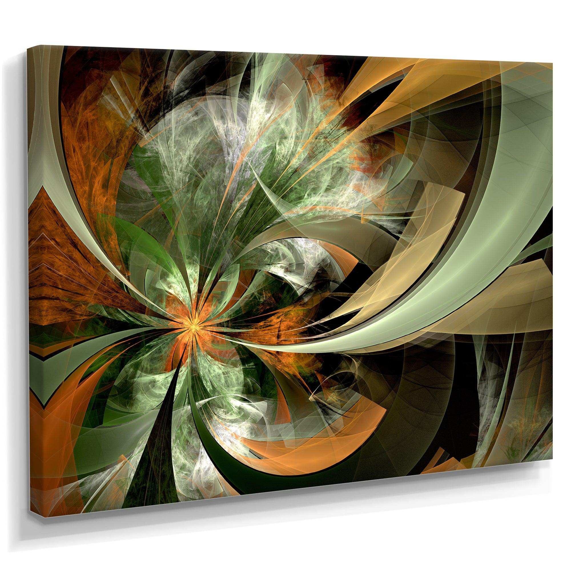 Symmetrical Orange Green Fractal Flower