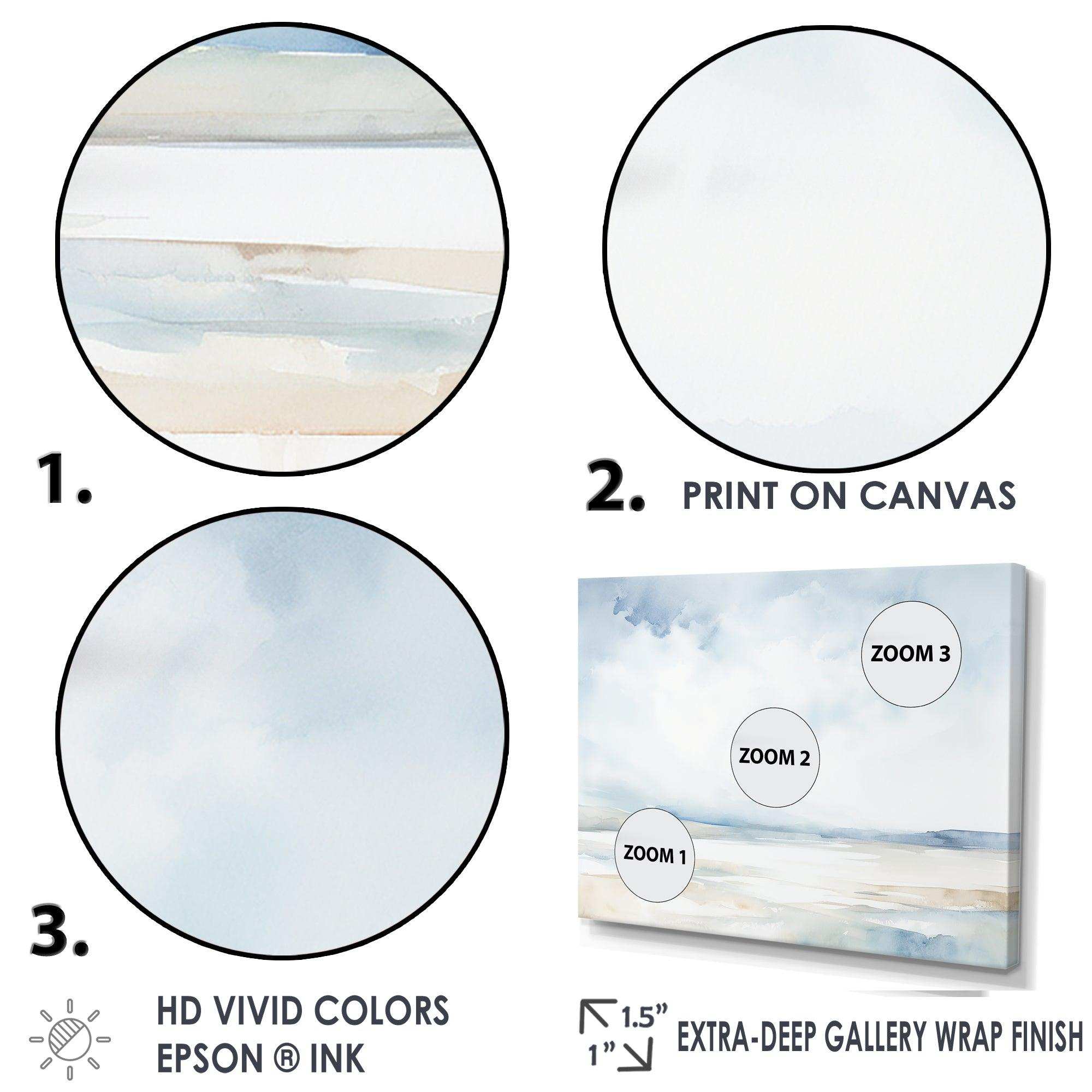 Minimalism Cloudy Sky Scenery II - Landscapes Canvas Wall Art