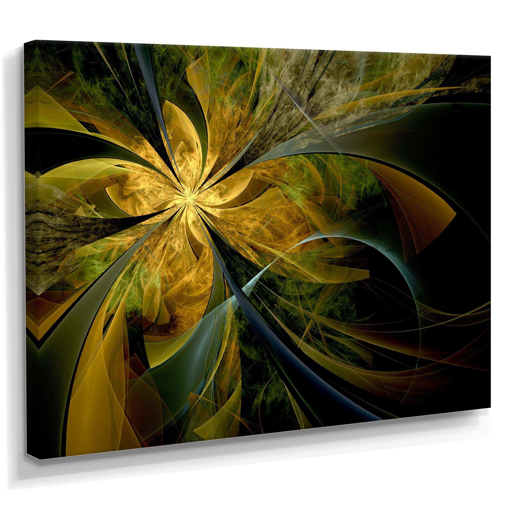 Symmetrical Fractal Flower in Gold