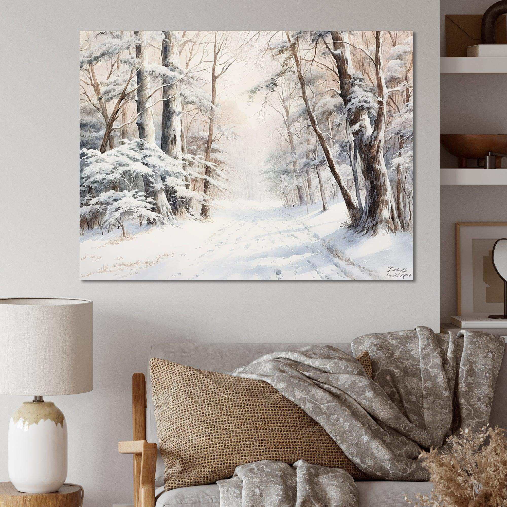 Winter Forest Snow Charm Landscape - Landscapes Canvas Wall Art
