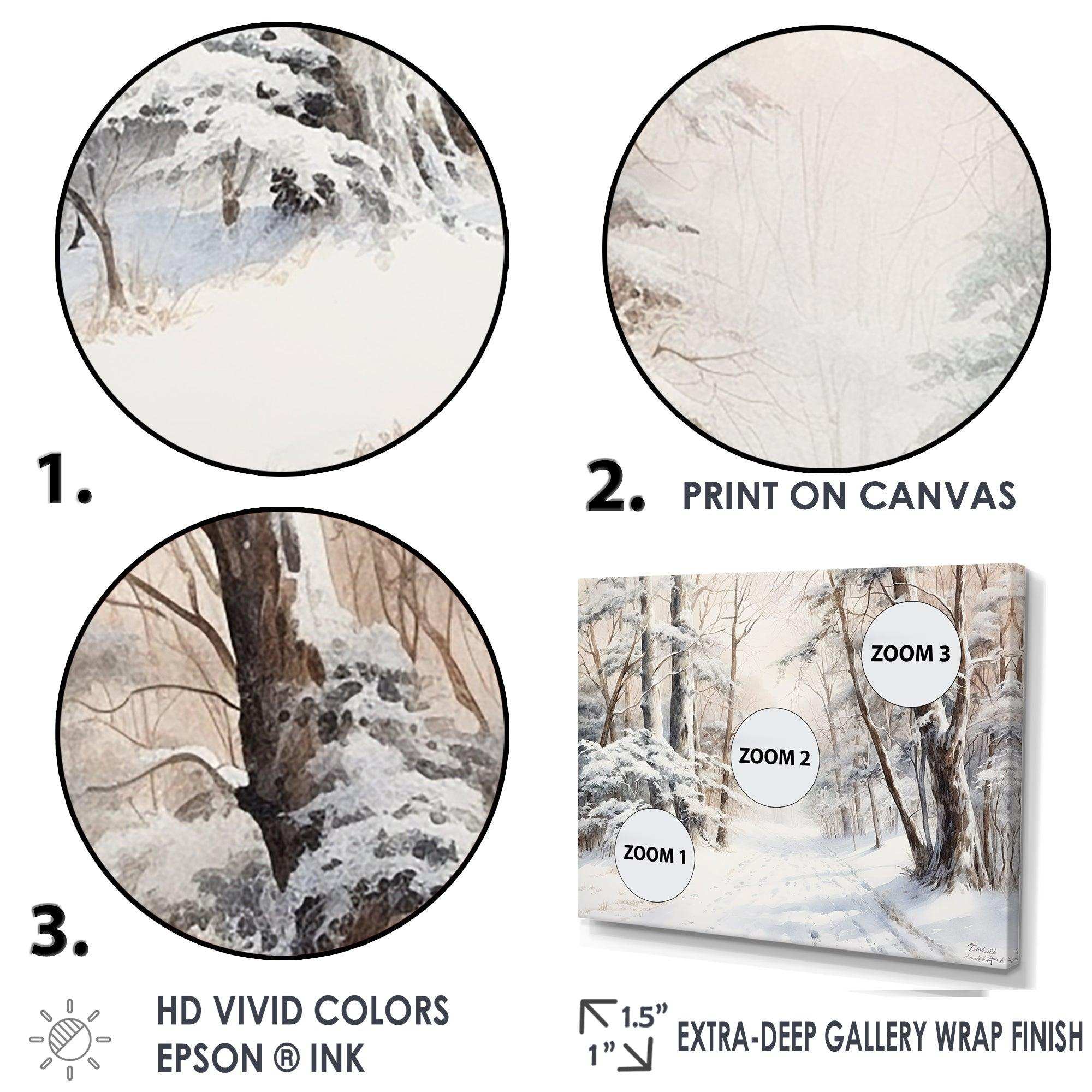 Winter Forest Snow Charm Landscape - Landscapes Canvas Wall Art