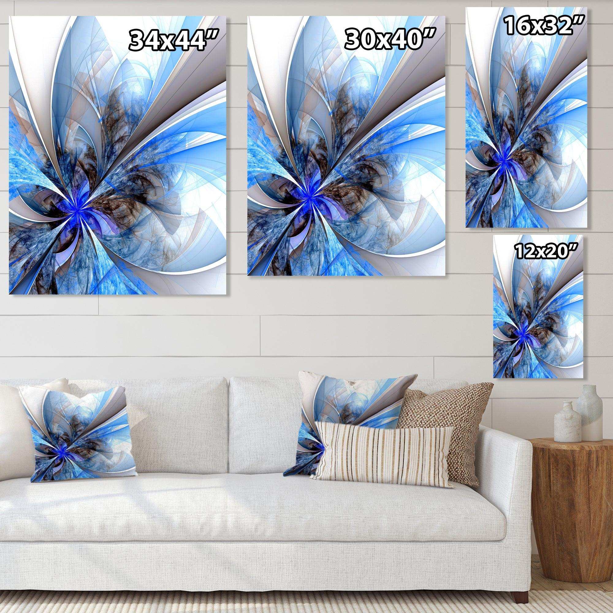 Symmetrical Large Blue Fractal Flower