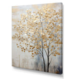 Minimalism Gold And Blue Trees Scene - Landscapes Canvas Wall Art
