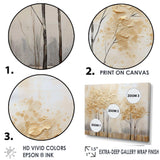 Minimalism Golden Trees Tranquility I - Landscapes Canvas Wall Art