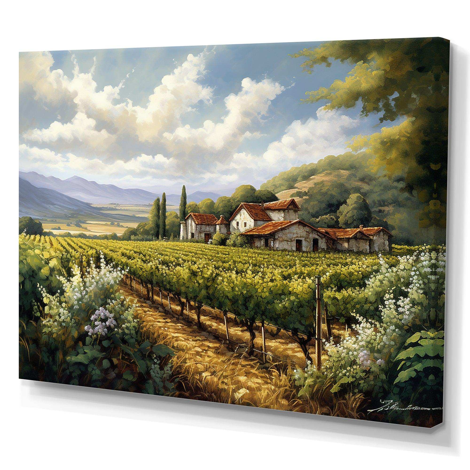 Vineyard Charm Landscape I - Landscapes Canvas Wall Art