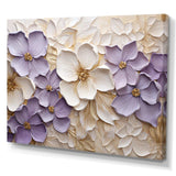 Purple And White Minimalism Violets - Floral Canvas Wall Art