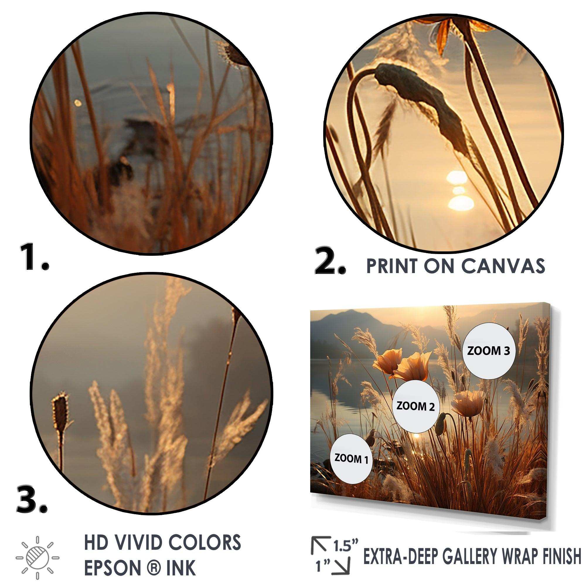 Sunset Wildflower Serenade - Floral Canvas Wall Art