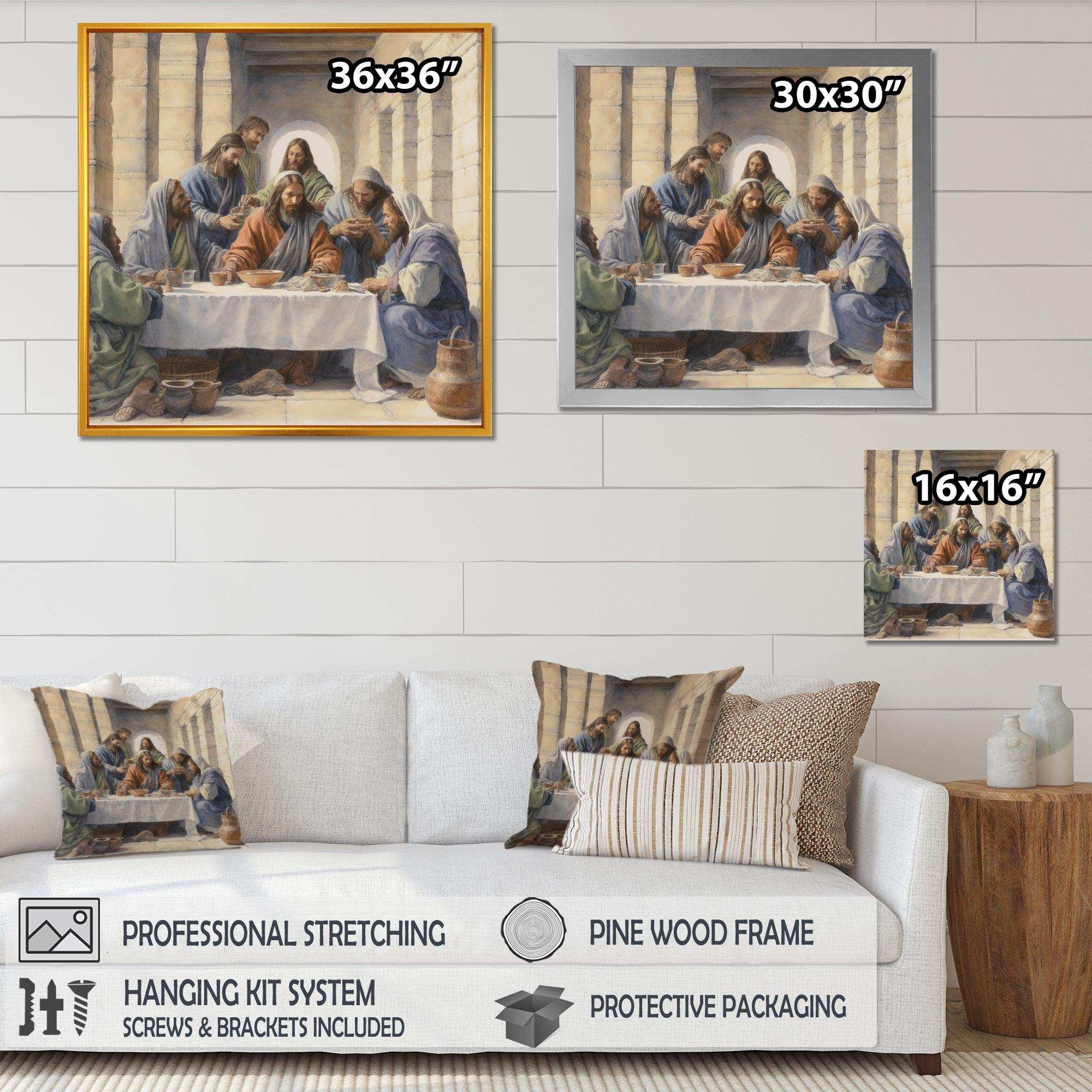 The Last Supper watercolor - Spiritual Canvas Wall Art