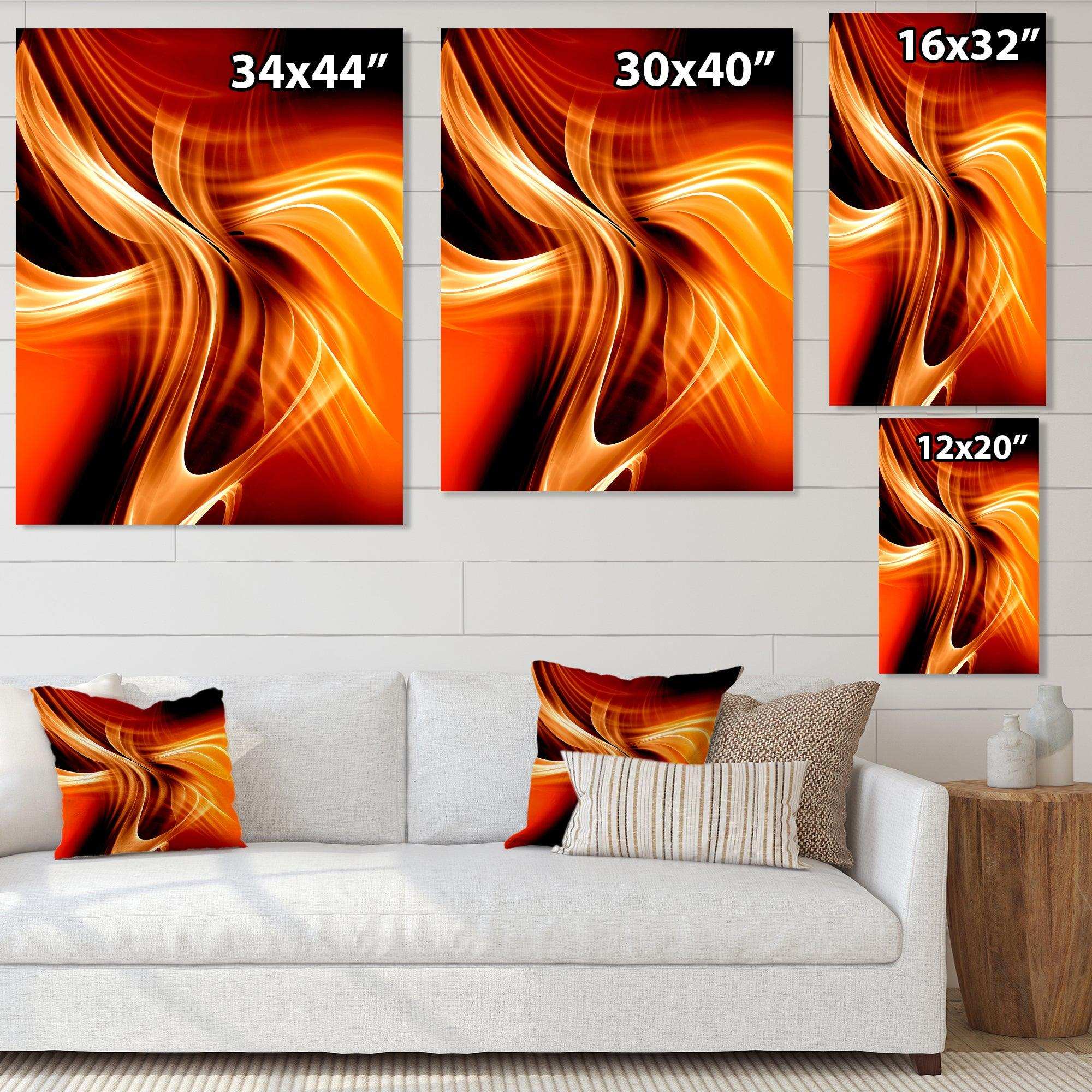 Orange Abstract Warm Fractal Design