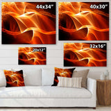 Orange 3d Abstract Fractal Waves