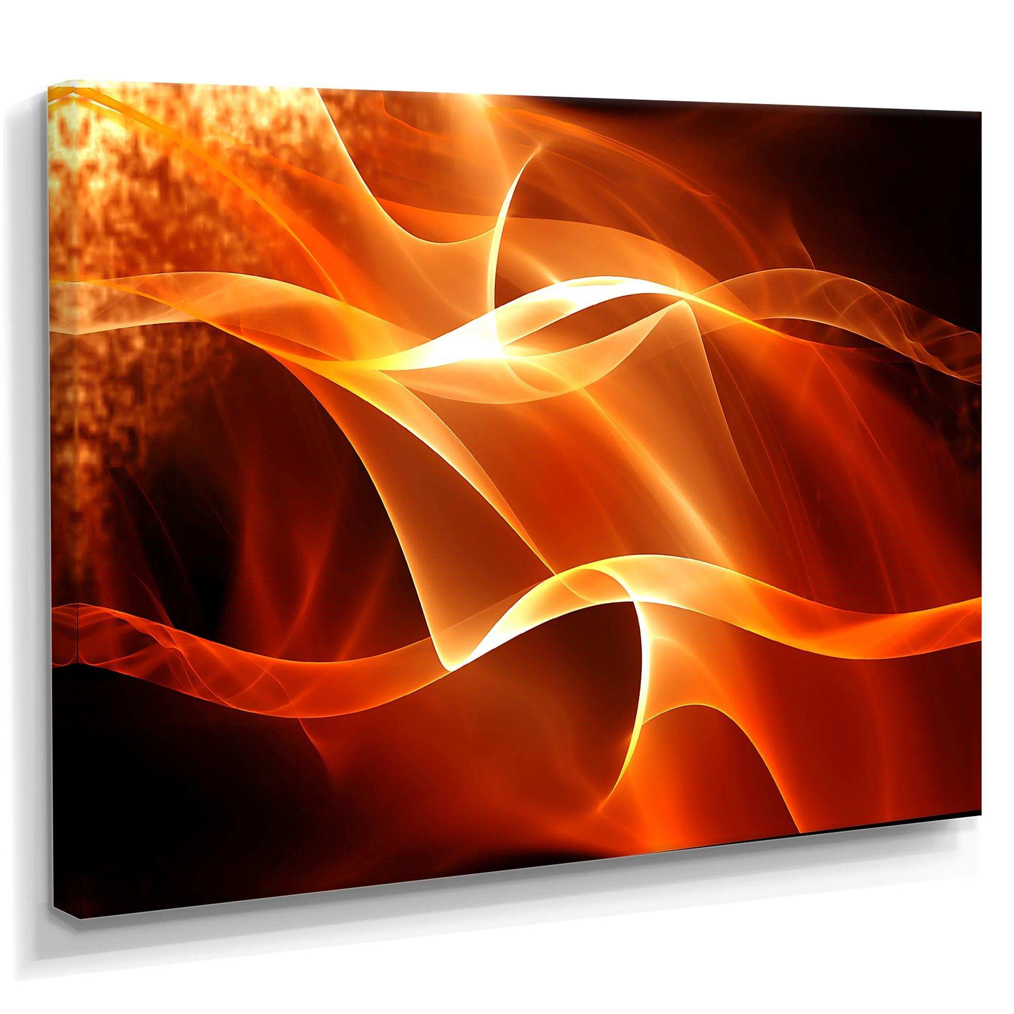 Orange 3d Abstract Fractal Waves