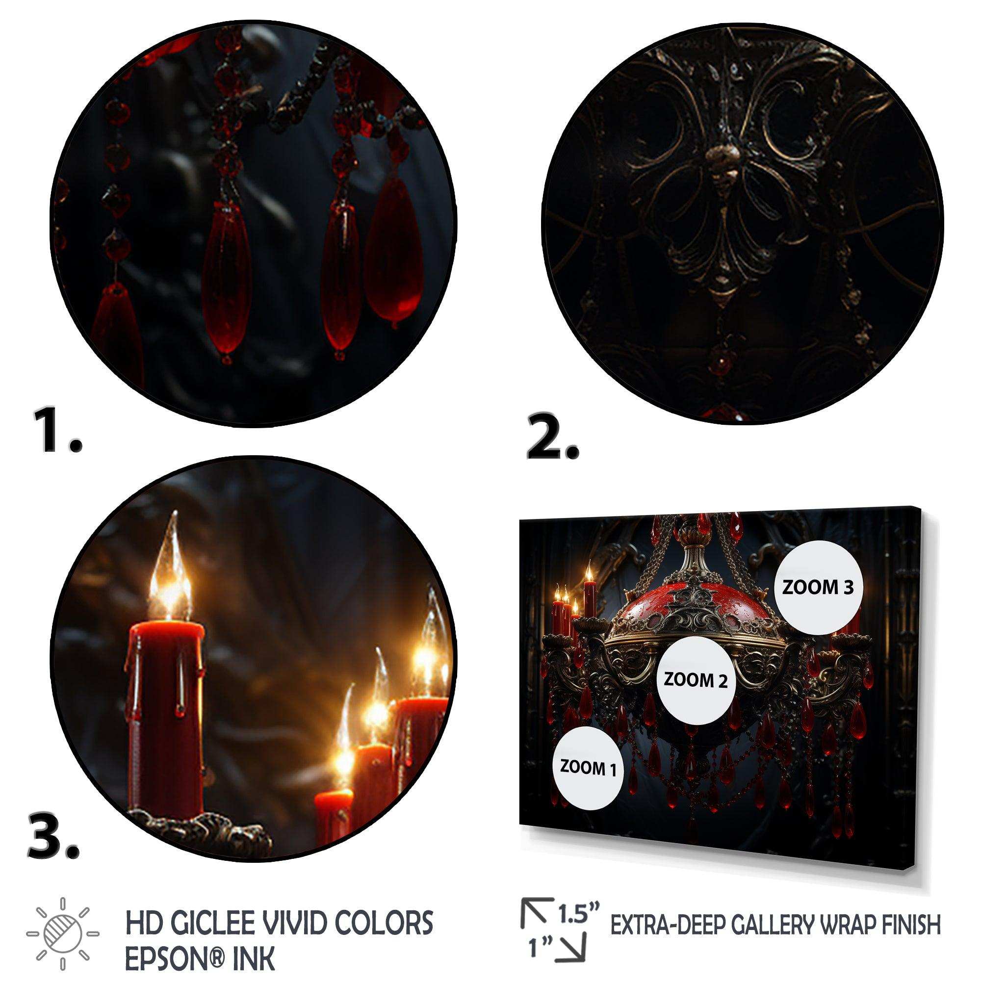 Red Gothic Luminary Grace - Fashion Canvas Wall Art