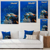 Large Sea Turtle underwater