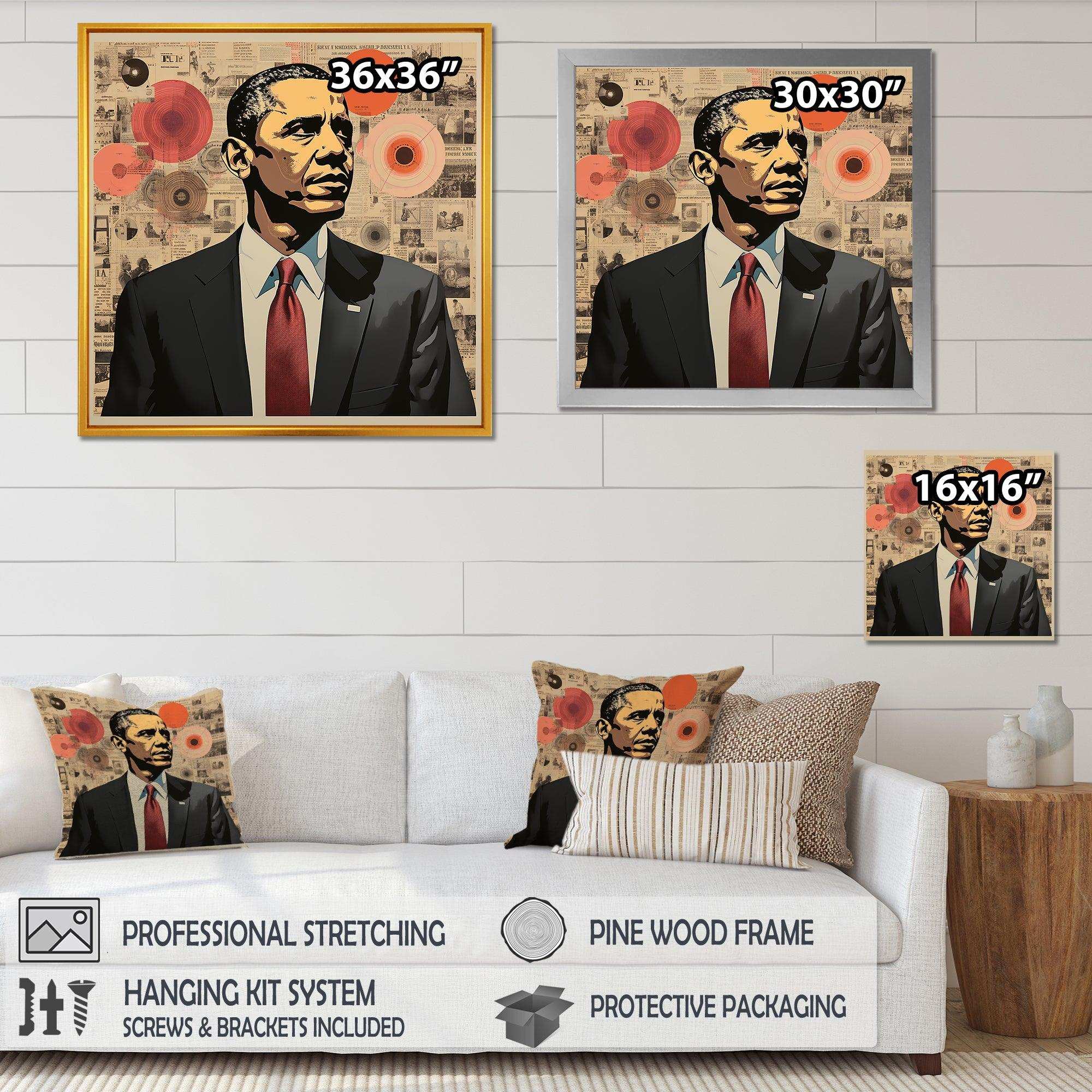 Vintage Obama Collage Chronicles I - People Canvas Wall Art