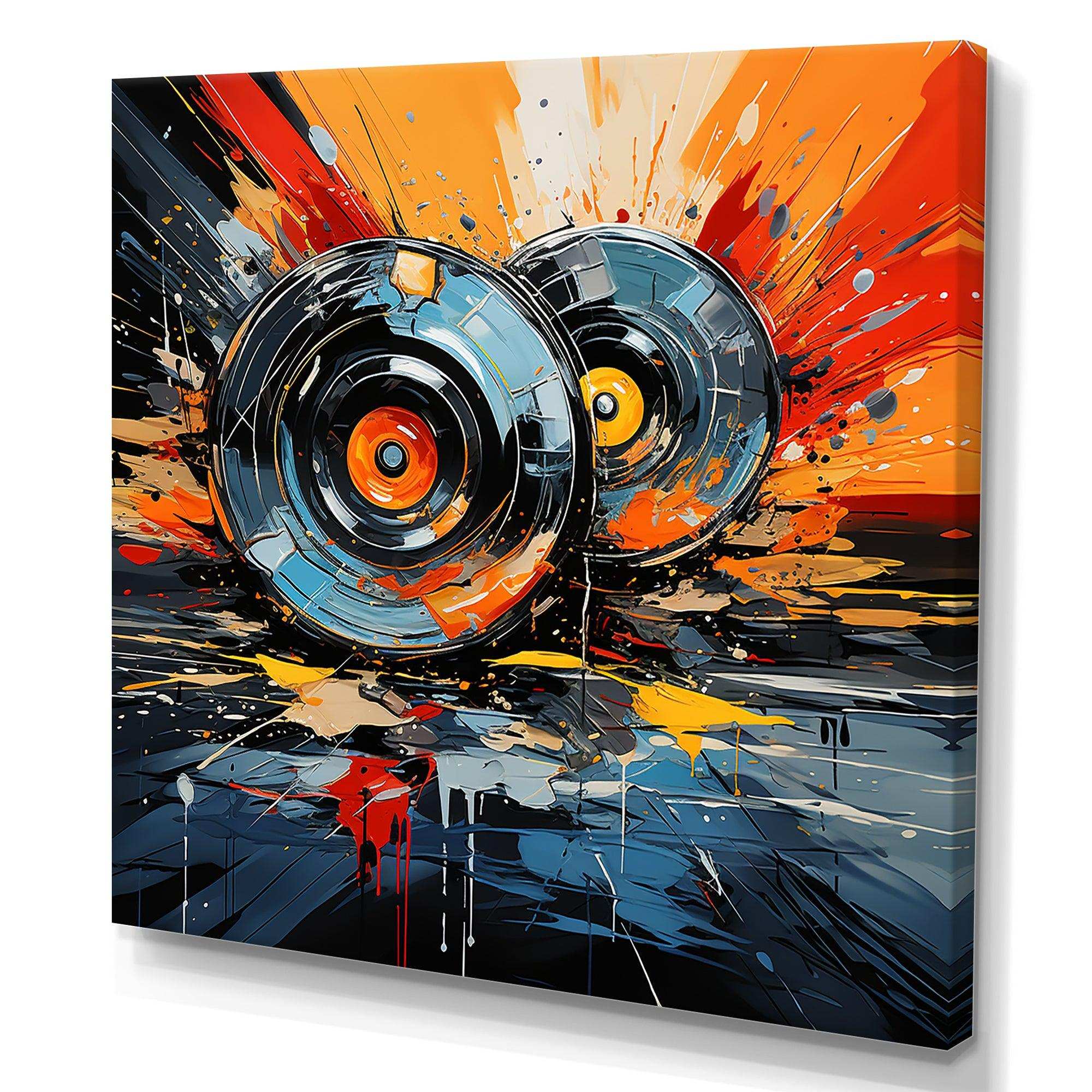 Vintage vinyl music serenade II - Fashion Canvas Wall Art