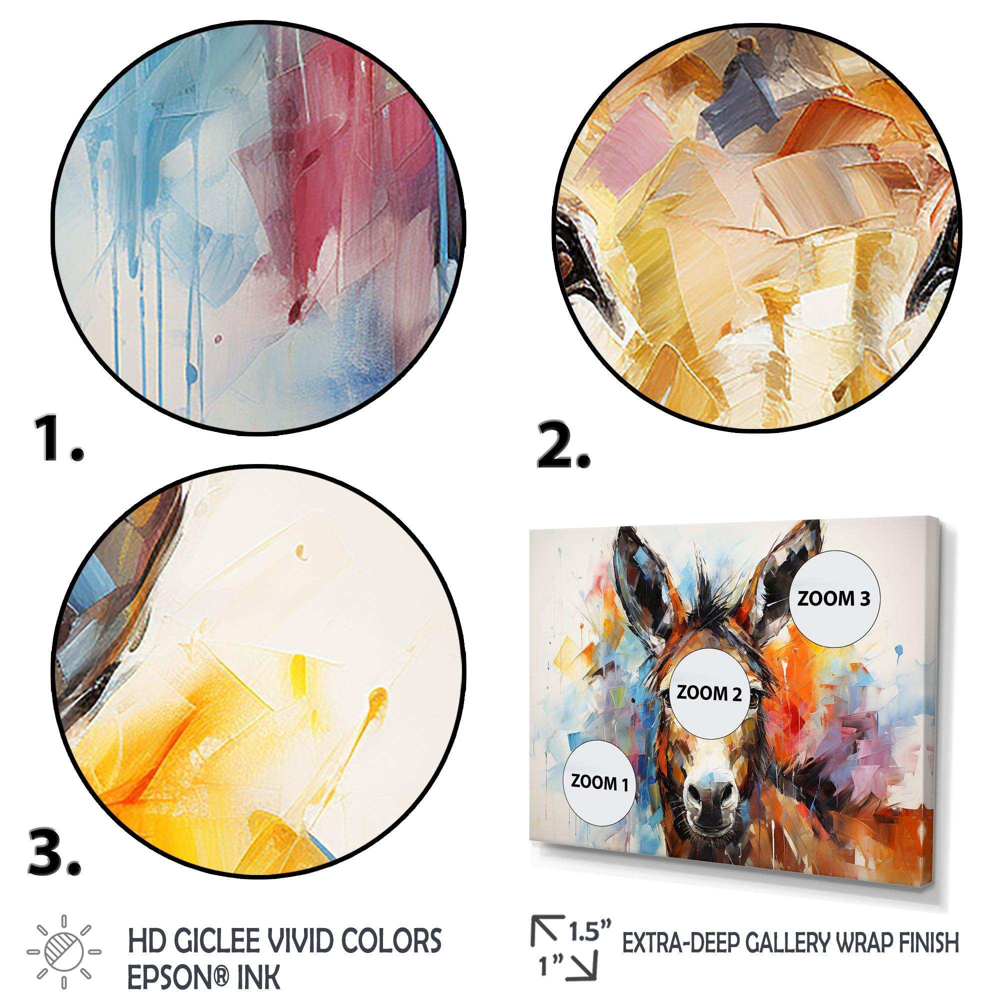 Abstract Donkey Reverie - Animals Canvas Wall Art