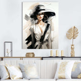 Black and white Fashion top model woman runway  III - Fashion Canvas Wall Art