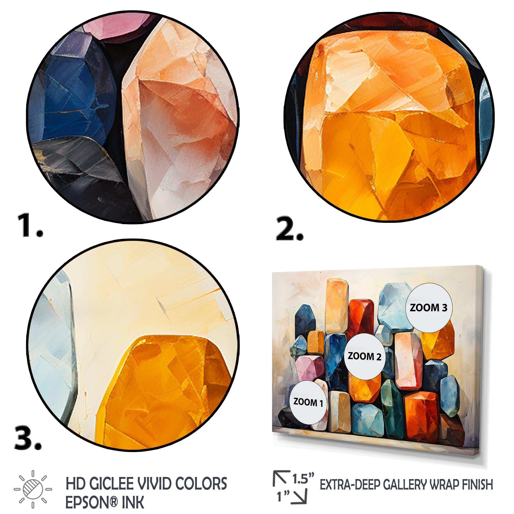 Mystical religion Stones enigmatic relics collage I - Spiritual Canvas Wall Art