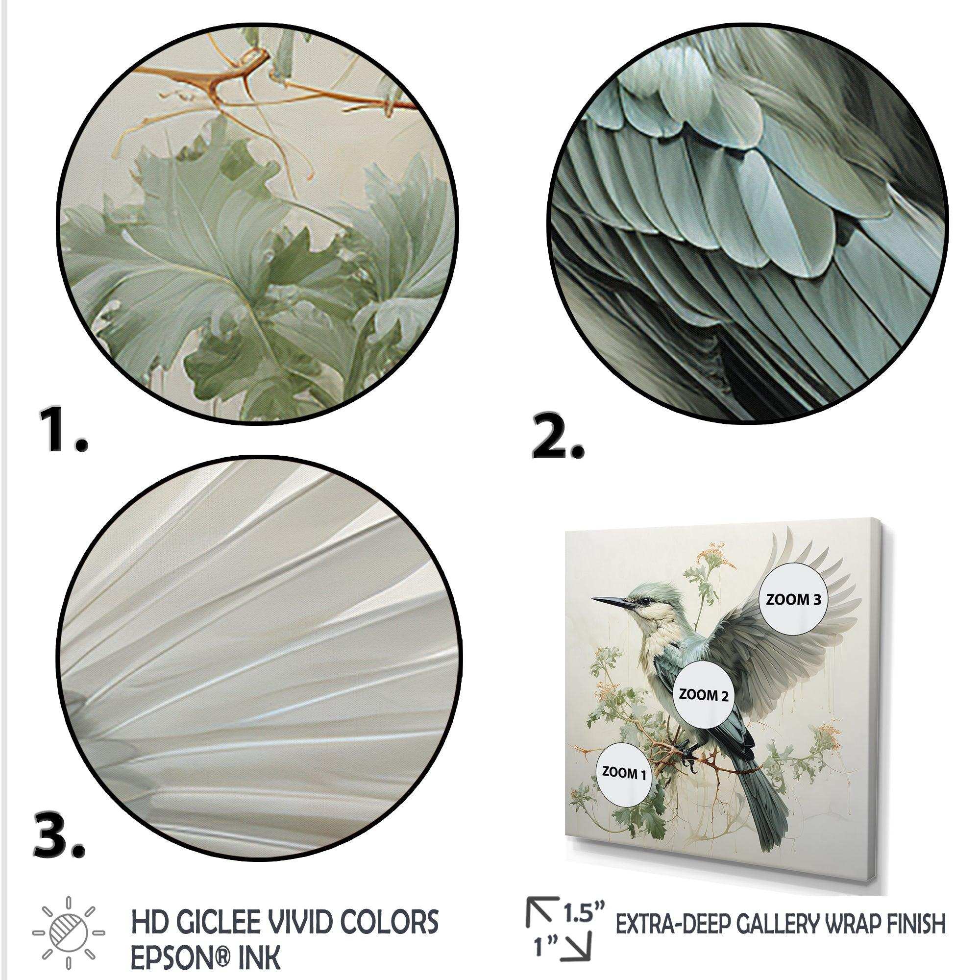 Hummingbird Jade Journey 1 - Animals Canvas Wall Art