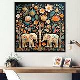 Indian Art Jaipur Elephants 4 - People Canvas Wall Art