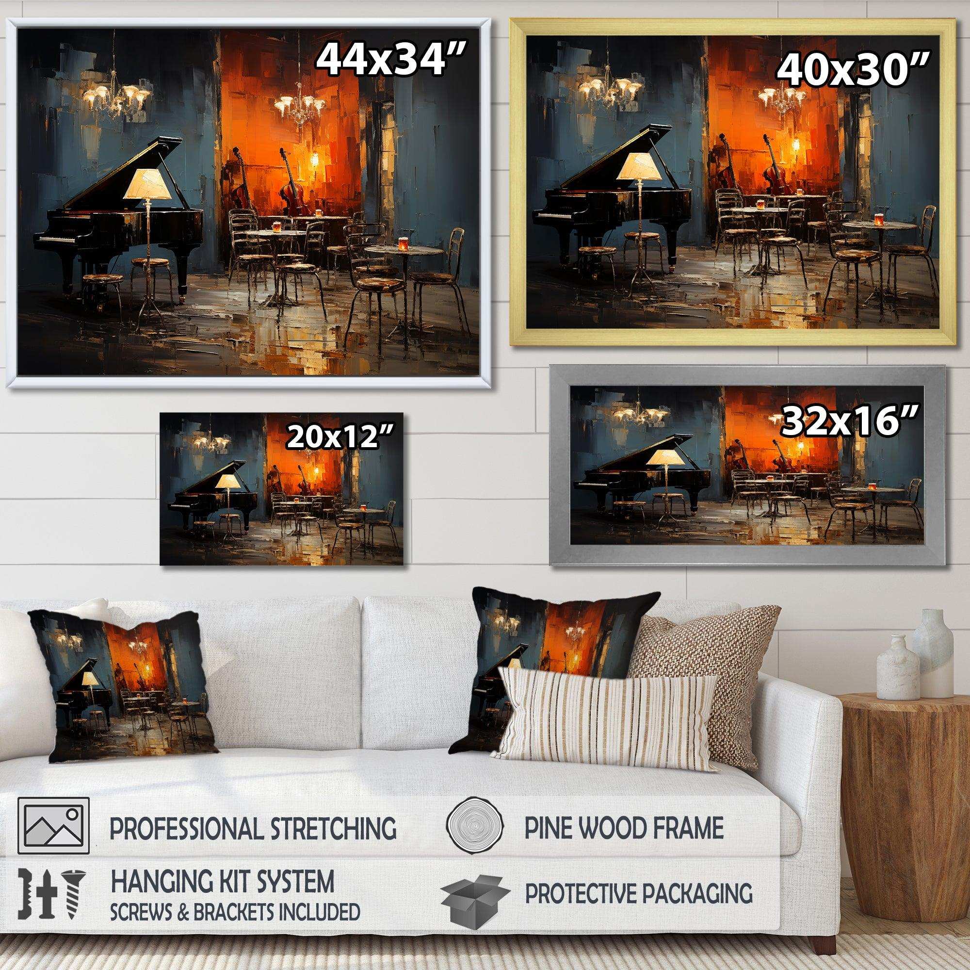 Vintage pinao sonata in jazz cafe II - Music Canvas Wall Art