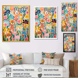 Nursery colorful Animal pattern IV - People Canvas Wall Art
