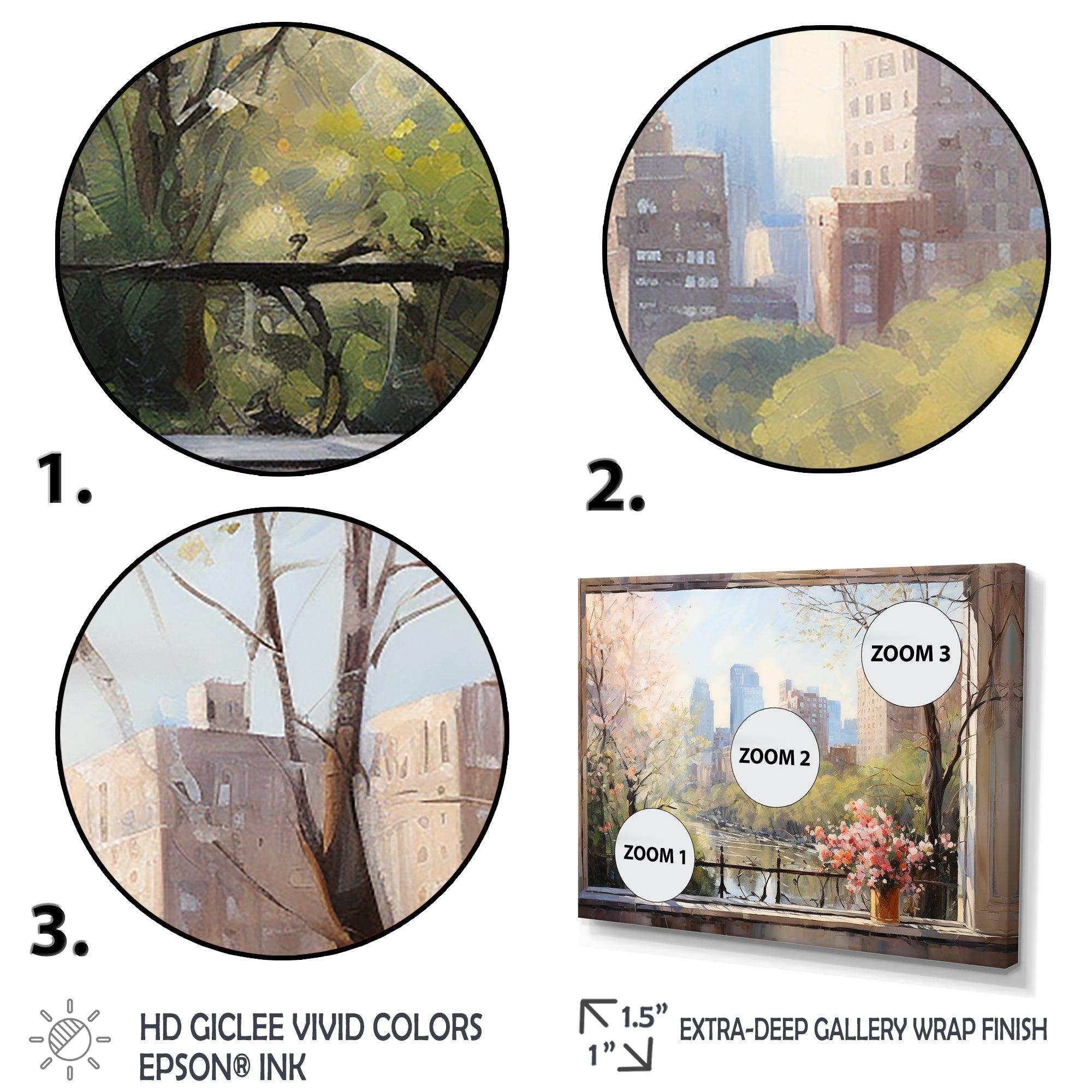 New York Central park window views III - Cityscapes Canvas Wall Art