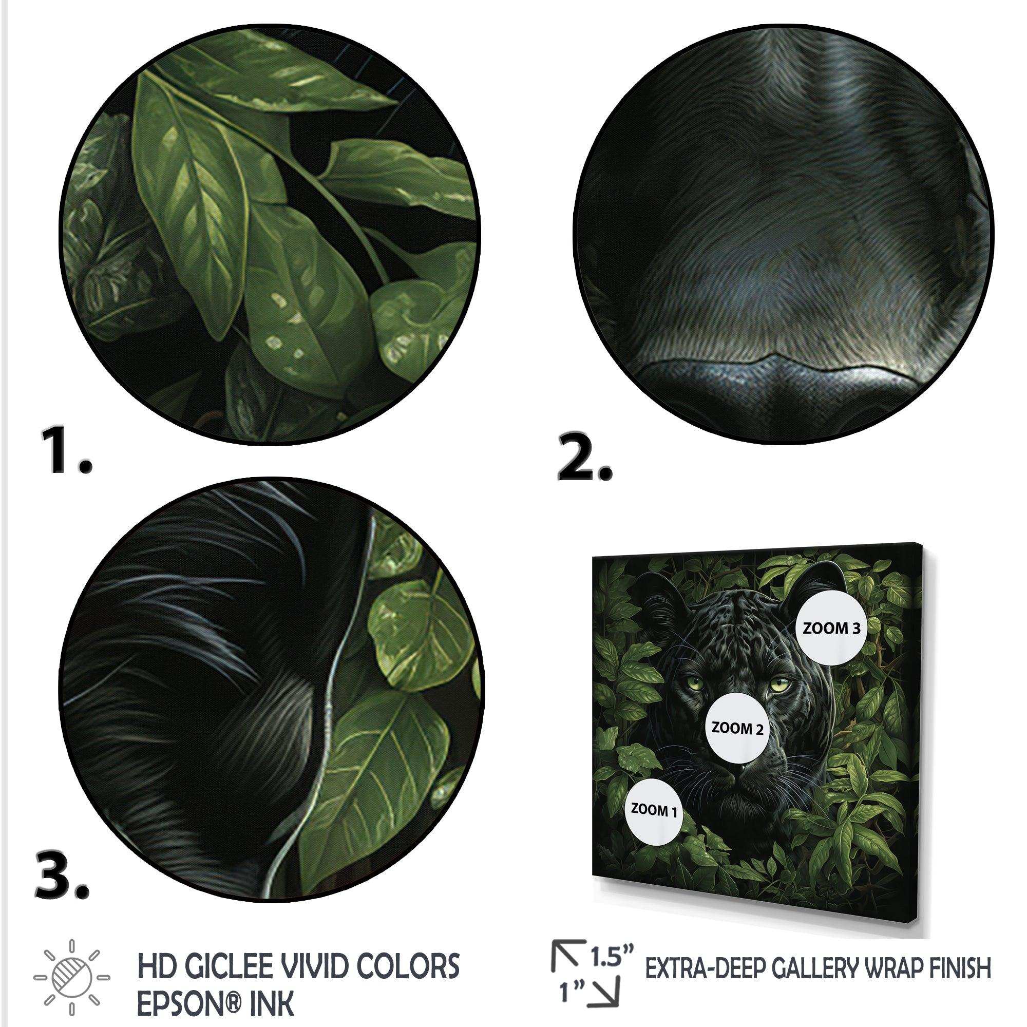 Foliage staking Panther - Animals Canvas Wall Art