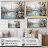 Winter Paris eiffel tower city charm I - Cityscapes Canvas Wall Art