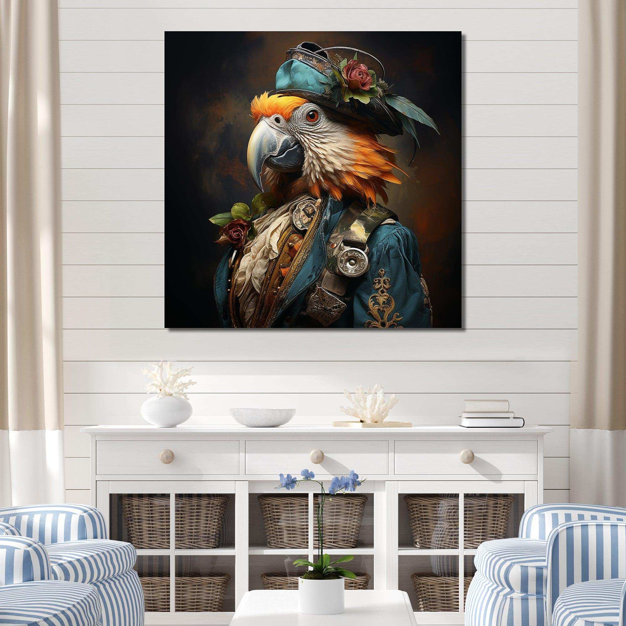 Pirates Parrot feathered buccaneer I - People Canvas Wall Art