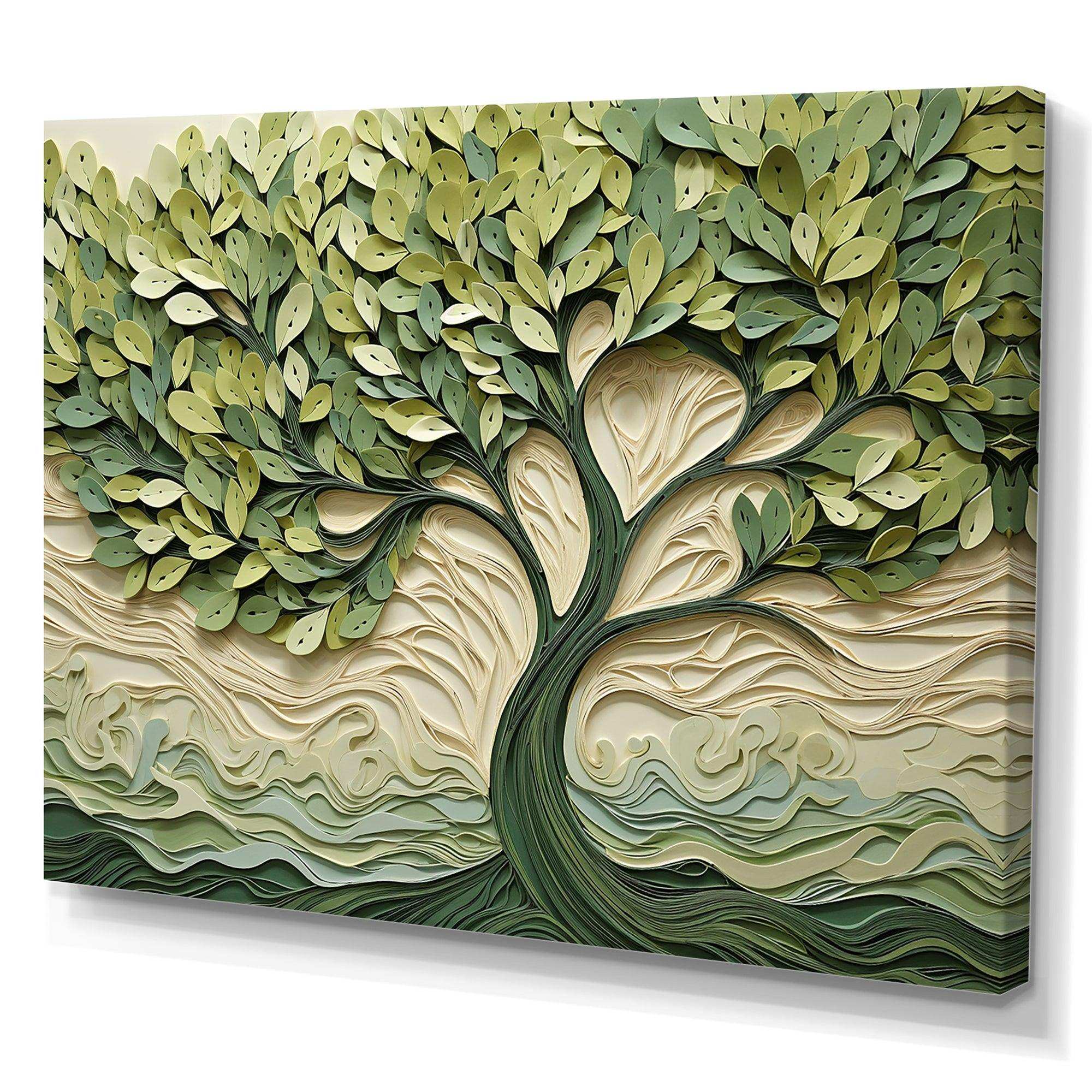 Tree American Basswood collage 3 - Landscapes Canvas Wall Art