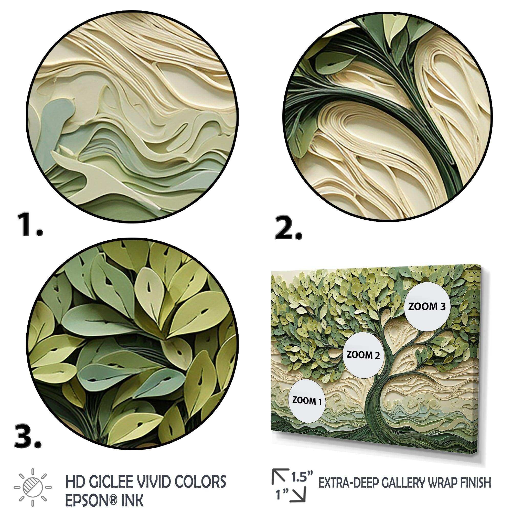 Tree American Basswood collage 3 - Landscapes Canvas Wall Art