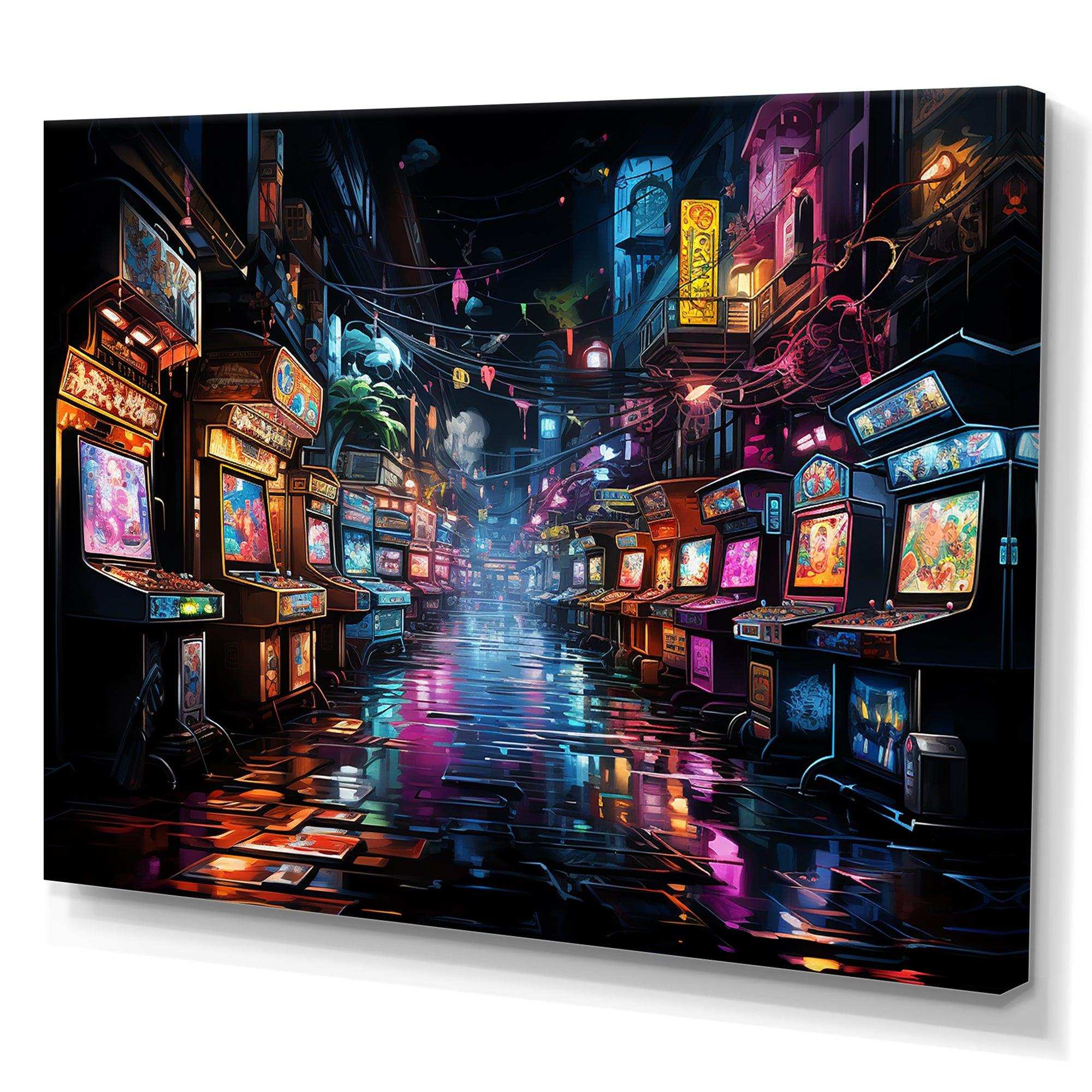 Neon Arcade video game dream - Fashion Canvas Wall Art