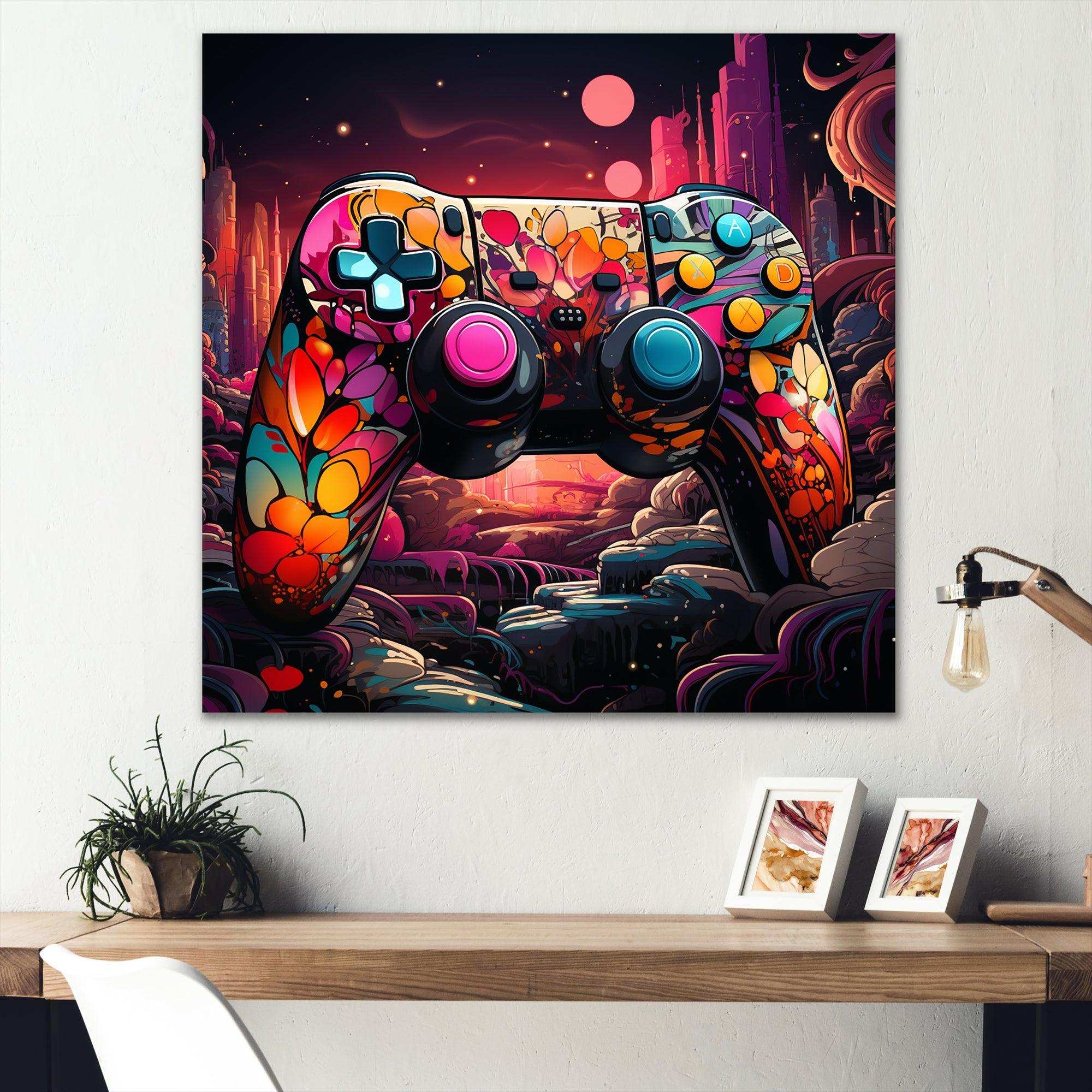 Galaxy gaming controller  - Fashion Canvas Wall Art