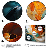 Orange and emerald marble lava I - Abstract Canvas Wall Art