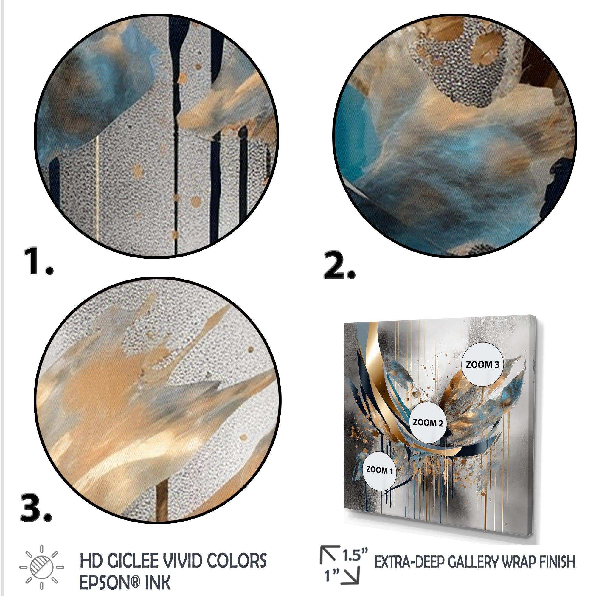 Abstract shapes and infinity lines  II - Abstract Canvas Wall Art