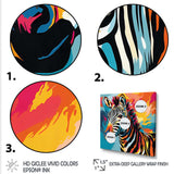Colorful Popart Zebra fantasy I - Animals Canvas Wall Art