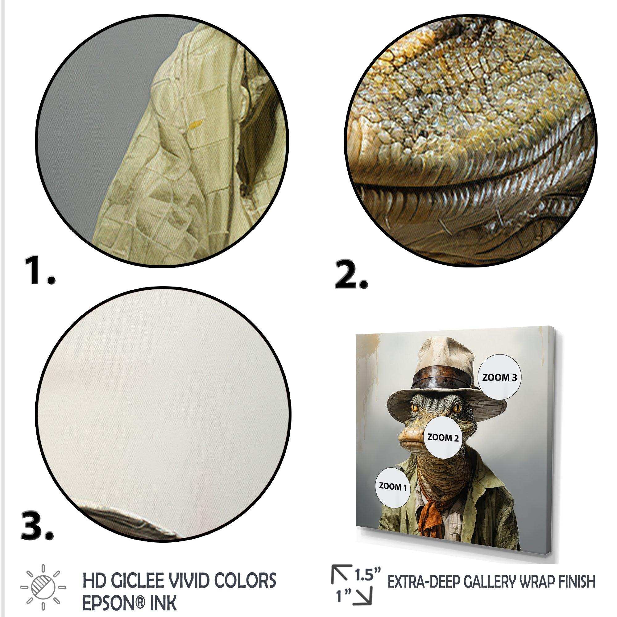 Countryside alligator in suit  I - Crocodile Canvas Wall Art