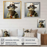 Countryside alligator in suit  I - Crocodile Canvas Wall Art