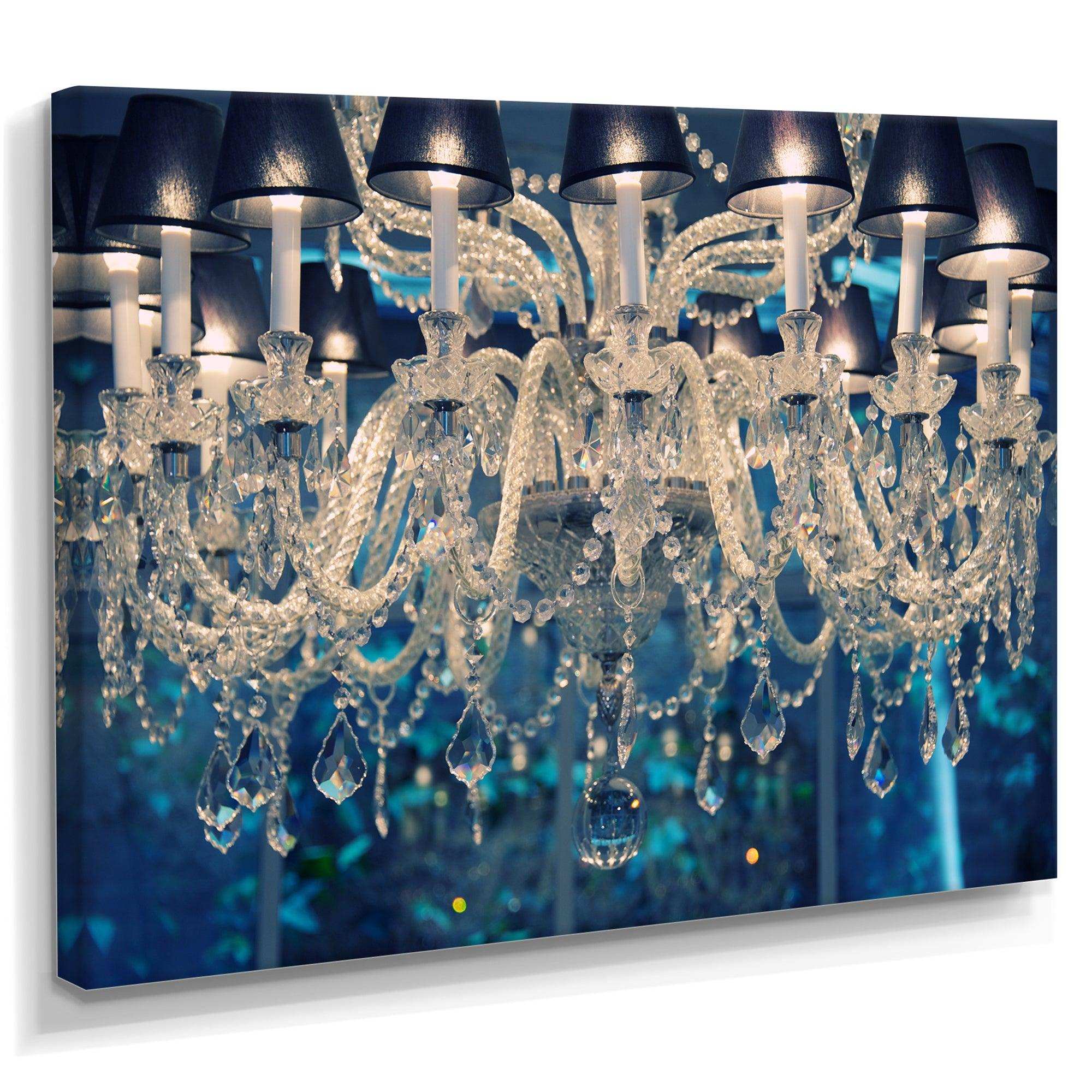 Blue Vintage Crystal Chandelier